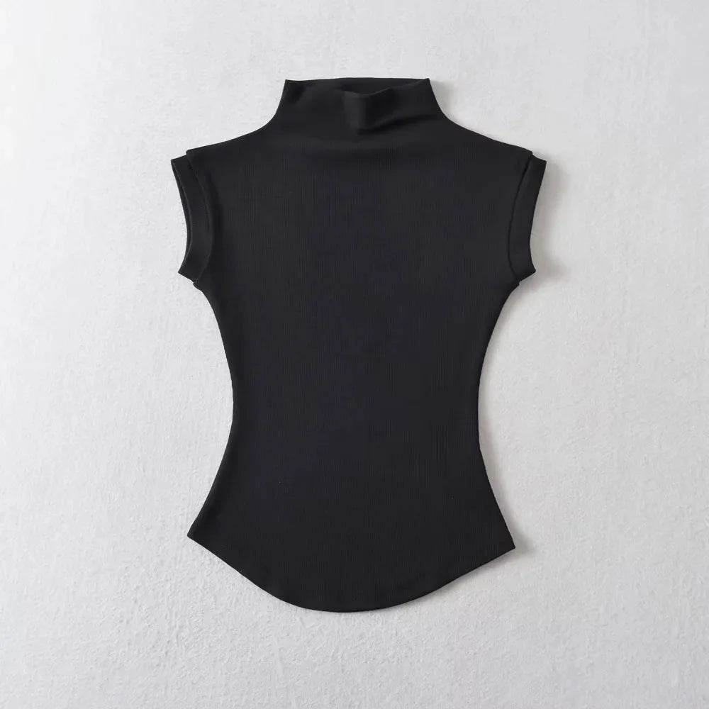Sexy Sleeveless Turtleneck