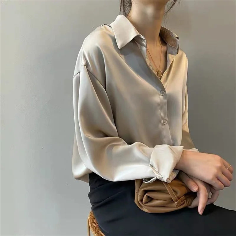 Blush Satin Shirt