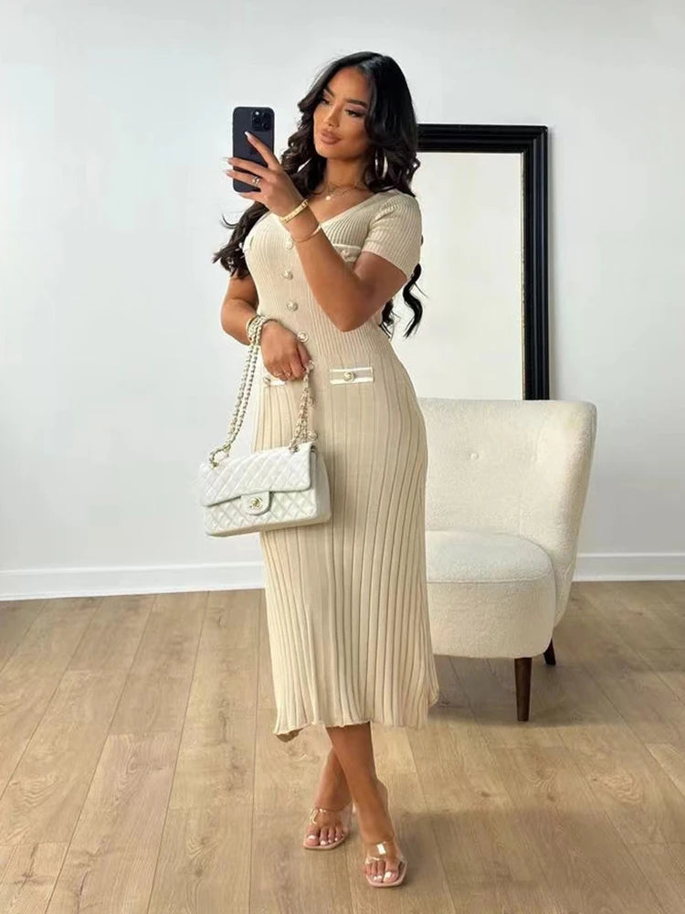 Elegant Knitted Long Dress