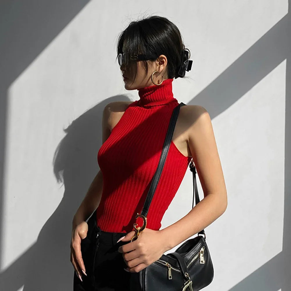 Knitted Turtleneck Top