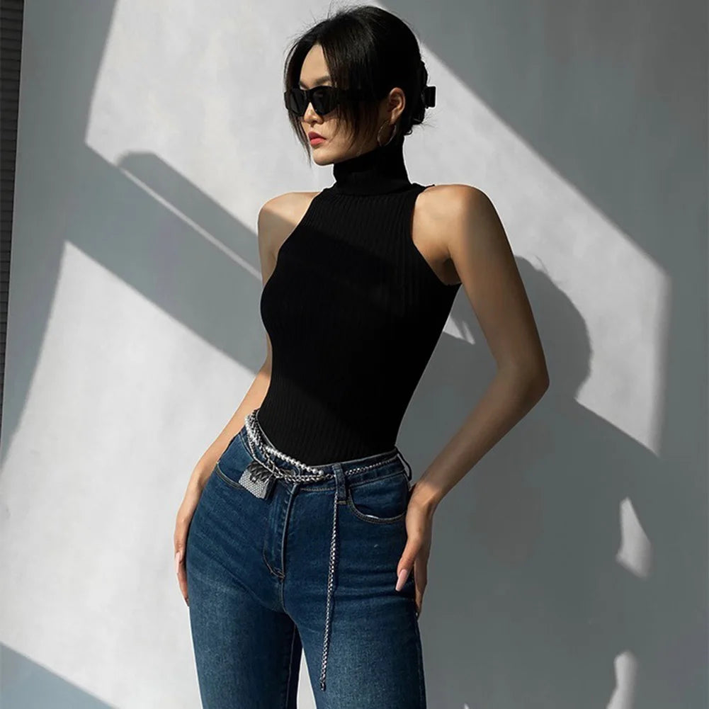 Knitted Turtleneck Top