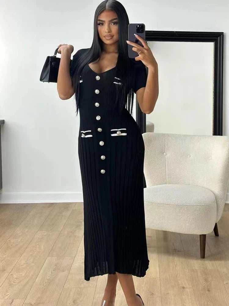 Elegant Knitted Long Dress