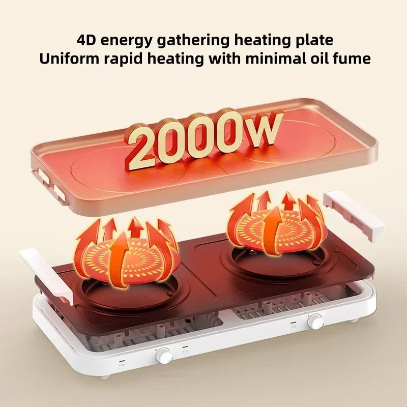 A Multiple Functions Electric Oven ,Non Stick Coating 61cm Large Baking Tray, Independent Temperature Control Barbecue