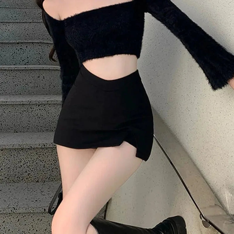 Y2K Split Mini Skirt