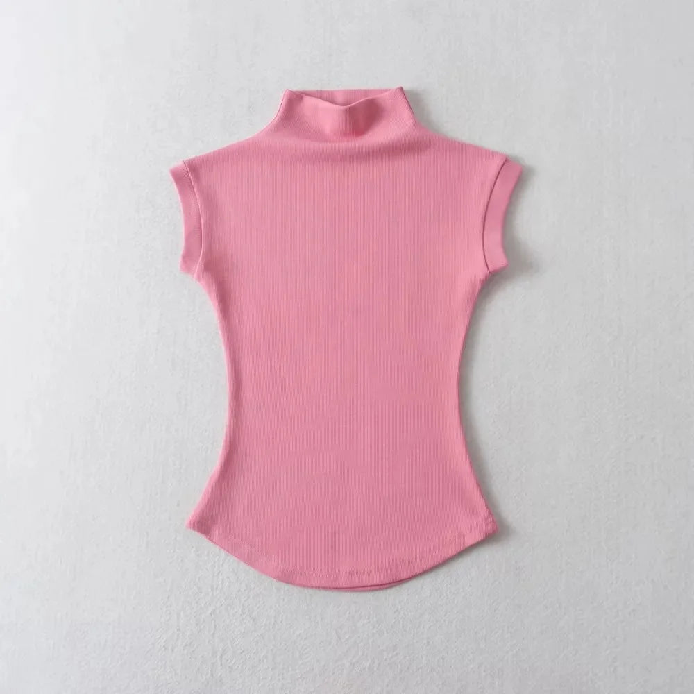 Sexy Sleeveless Turtleneck
