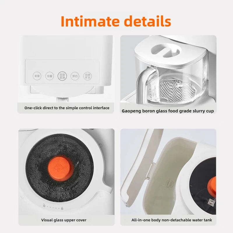 220V 1L No Sound High Speed Blender with Self-Cleaning Oven Dry Function for Multifunctional Soy Milk and Juice Extraction