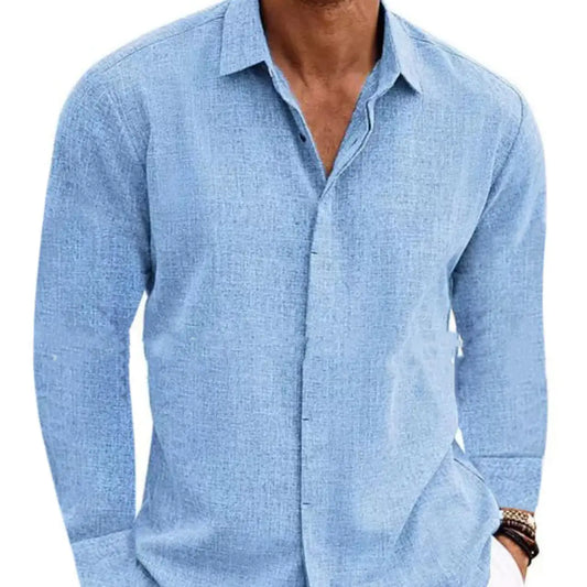 Long Sleeve Cotton Linen For Men