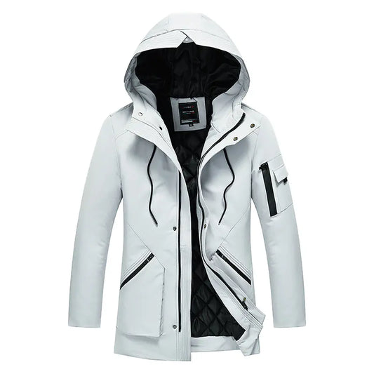 Thick Long Hooded Cotton Jacket for Men