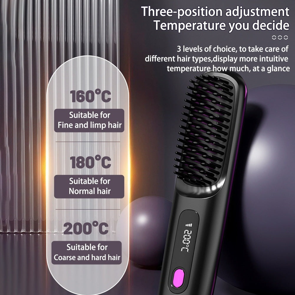 2 In 1  Hair Comb Wireless Hair Straightener
