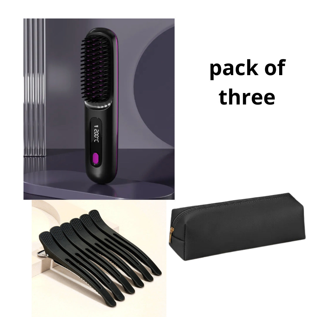 2 In 1  Hair Comb Wireless Hair Straightener