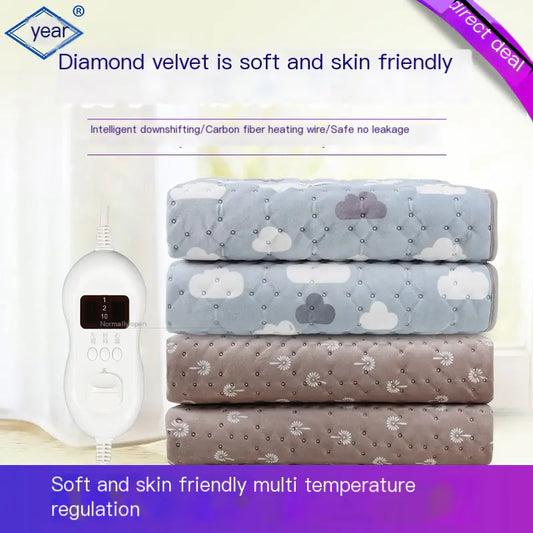 Electric Heating Blanket with Dual Control for Home Use