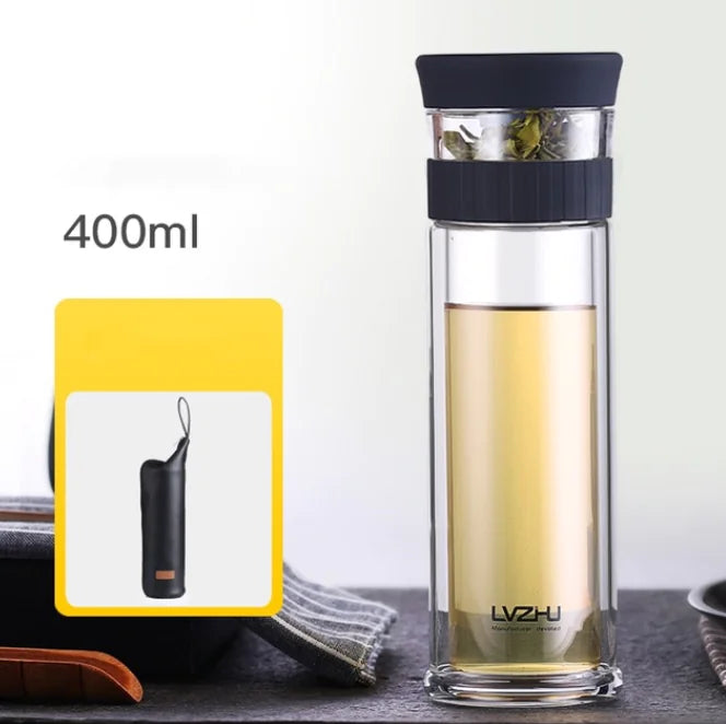 Infuser Double Layer Glass Tea Cup