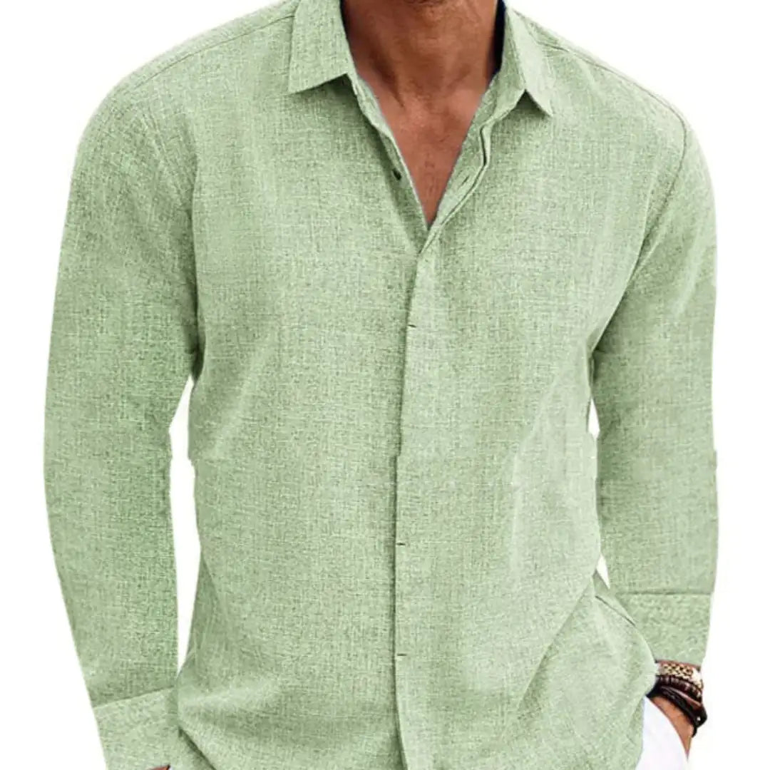 Long Sleeve Cotton Linen For Men